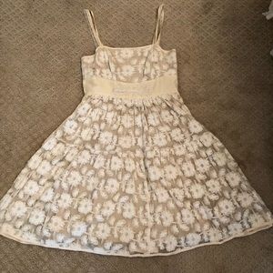 Vintage Anthropologie white lace dress